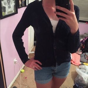Navy cable knit cardigan